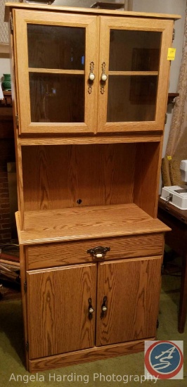 Tall Microwave Cabinet with Storage 31"x17"x70"