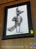 Framed Creighton Blue Jays Drawing Signed by Pierre {{LAST IS ILLEGIBLE}}
