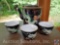 Antique Japan Musical Teapot w/ (3) Tea Cups {{BROKEN PIECES}}