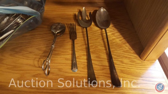 Wm. Rogers Silver Flatware, International Silver Co. Salad Serving Set, Silver Plated Tongs,