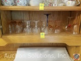 (6) Pink Crystal Water Goblets, (8) Crystal Goblets, (5) Pink Crystal Wine Glasses, (4) Assorted