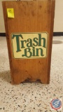 Vintage Kitchen Wooden Trash Bin (No Lid)