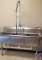 Three Compartment Sink with Sprayer Hose Dish Washing Sink 59