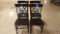 {{4X$BID}} (4) Wooden Dark Stain Cross Back Restauraunt Chairs