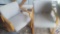 [2] Gray Upholstered Wood Frame Wait Chairs w/ Arms *NOTE* This item is located near 192 and F
