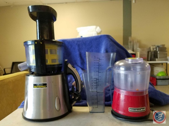 Bella NutriPro Cold Press Juicer Model No. JE5616, Kitchen Aid Chopper Model No. KFC3511ER, (2) 32