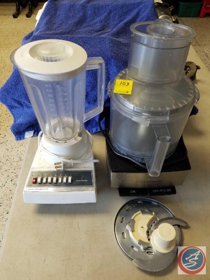 CuisinArt Model DFP-14BCN 14-Cup Food Processor, and a Hamilton Beach Model 600-6 Blender