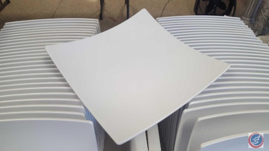 {{2X$BID}} (55) Thunder Group Square White Plates