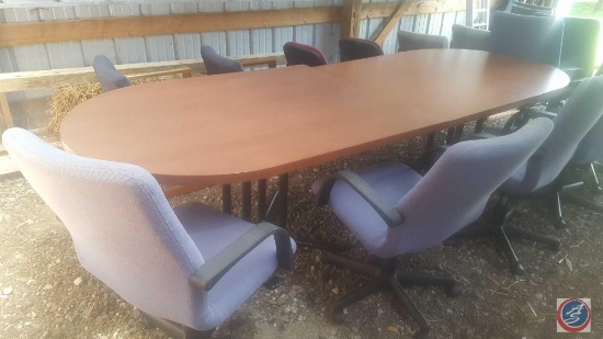 10' Oval Conference Table (120'' x 46'') Split in the middle (has connecting rails) for easy