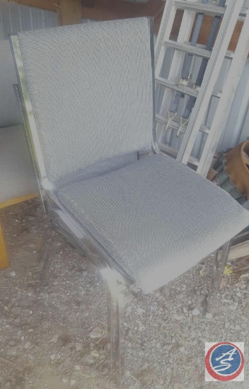 [2] Gray Upholstered Metal Frame Stacking Chairs w/ NO Arms *NOTE* This item is located near 192 and