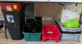 (3) Trash Cans, Condiment Dispenser Tray, 22 Qt Cambro, Bus Tubs