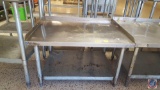 Stainless Steel Equipment Base w/ Back Splash and Shelf 36 1/2