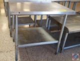 Stainless Steel Prep Table w/ Back Splash and Shelf 36