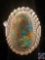 Henry T Morris* Natural Turquoise and Silver Ring Size 6 Hallmarked 'HTM Sterling' Circa 1970s