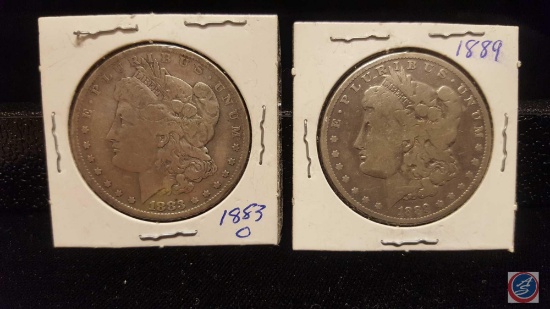 1883 O and 1889 Morgan Silver Dollar