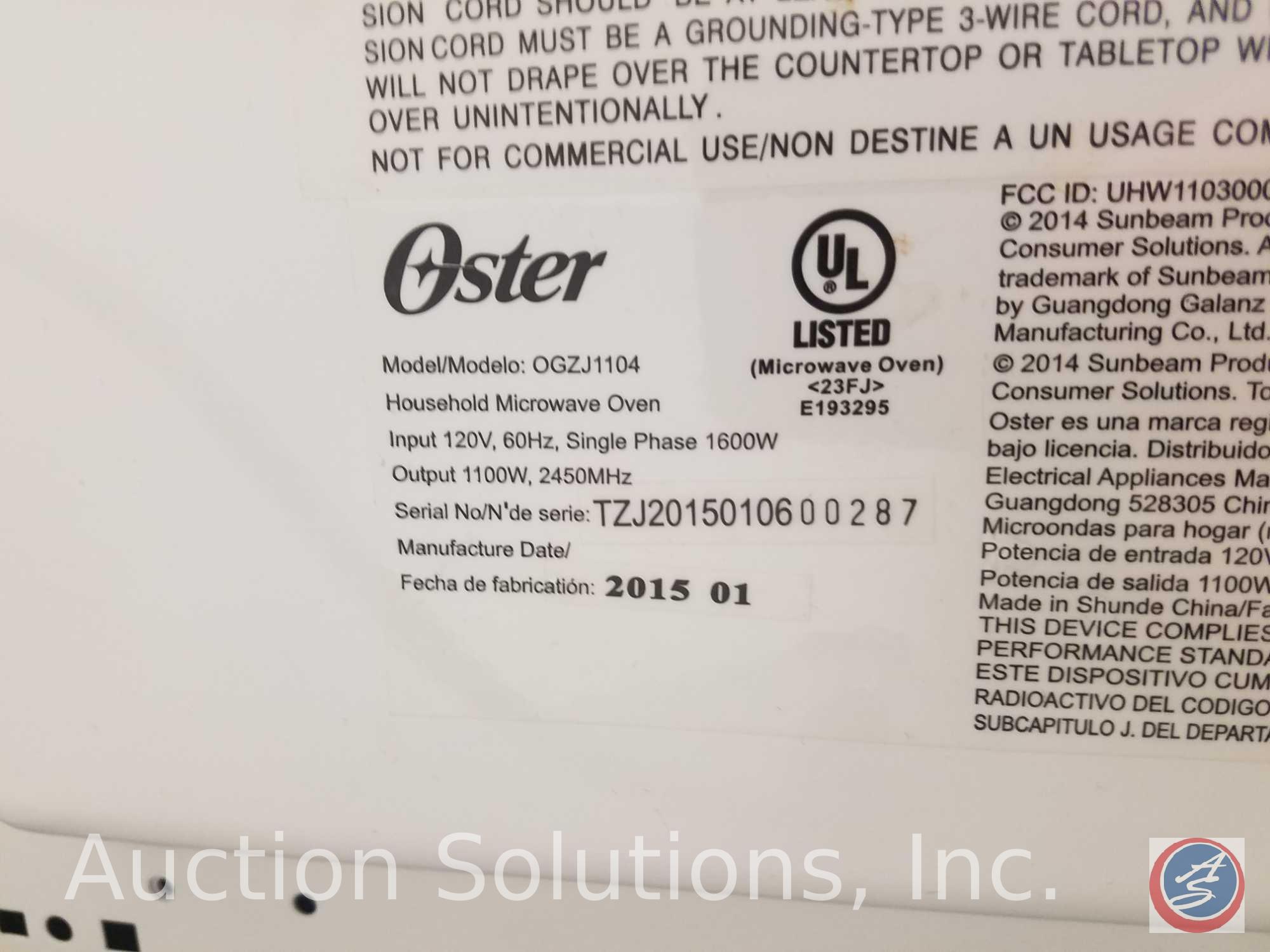 Oster OGZ11104 Microwave - Roller Auctions