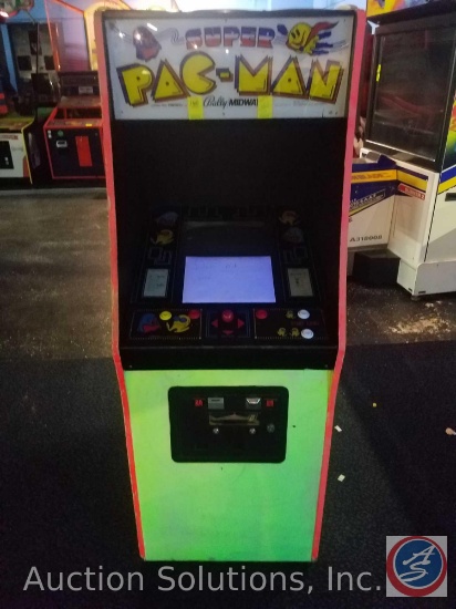 1980,1981,1982 Bally Midway Super Pac Man Arcade Game {{MARKED DOES NOT WORK}} with Original Coin Op