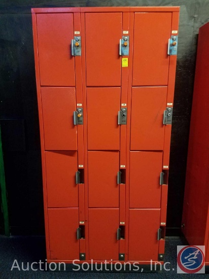 3 x 4 American Security Locker System {{SOME DO NOT HAVE LOCKS/KEYS}} 36" x 18" x 76"
