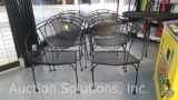 {{6x$BID}} (6) Perforated Metal Patio Chairs