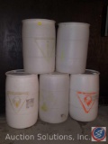 (5) 50 Gal. Plastic Barrels