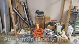 Table Clamp, Sledgehammer, Heavy Duty Extension Cords, Power Strips, Fog Machine, Assorted Caulking,