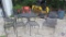 Wrought Iron Umbrella Patio Table, Reclining Patio Lounge Chair, (3) Side Tables, Chairs