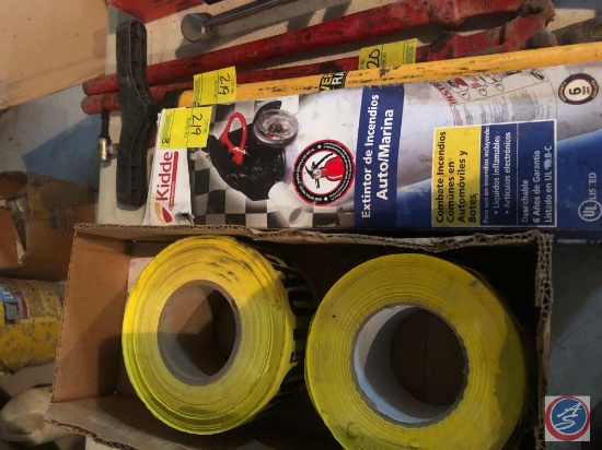 (2) Rolls of Caution Tape, Kidde Auto/Marine Fire Extinguisher in Original Box, Power Pro Craft