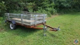 2002 Long Chih 12' x 4' Flatbed Trailer, VIN# LCAUS08142T259571 w/ Wood Deck and 2x4 Wood Side Rails