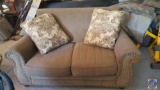 Oversized Loveseat w/ (2) Throw Pillows {{NO BRAND NAME IS VISIBLE}}66