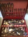 Tudor Stainless Cutlery, Oneida Cutlery, Tuder Plate Cutlery, in Silver Chest