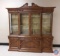 Karges Locking Lighted Hutch w/ Nine Glass Shelves, Three Drawers, Three Cupboards. Includes Key.