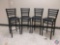 {{4XBID}} (4) Black Ladder-Back Bar Stools 31''