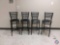 (4) Black Ladder-Back Bar Stools 31''