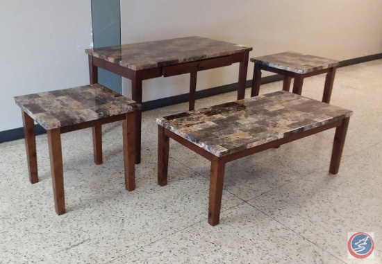 {{4X$BID}} Ashley Furniture Signature Series 4-Piece Occasional Table Set. Includes: Sofa Table 48"