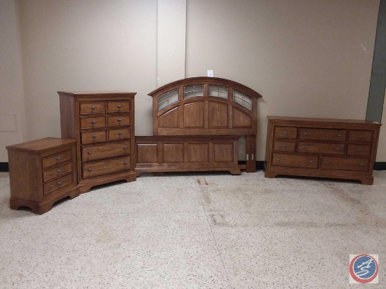 {{4X$BID}} Five Drawer Dresser 36" x 18" x 50", Eight Drawer Dresser, Queen Head Board and Foot
