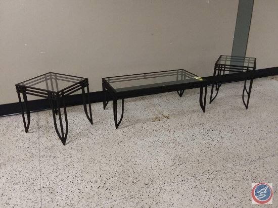 {{3XBID}} (3) Square Accent Tables 44 x 22 x 17 in. and 20.5 x 18 x 21.5 in.