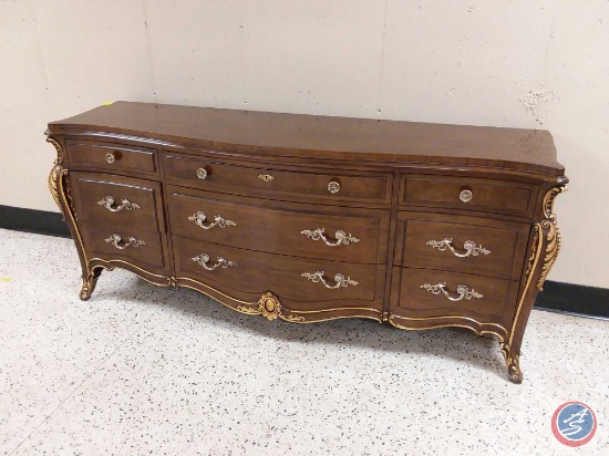 Karges Formal Locking Dining Buffet w/ Nine Drawers 75" x 21" x 32 1/2" Includes Key.