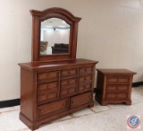 Vanity Dresser w/ Eight Drawers and Mirror 64