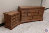 {{2X$BID}} Eight Drawer Oak Dresser 62
