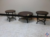 {{3XBID}} (3) Round Accent Tables 24 x 25 in. and 36 x 18 in.