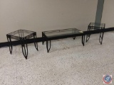 {{3XBID}} (3) Square Accent Tables 44 x 22 x 17 in. and 20.5 x 18 x 21.5 in.