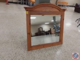 Oak Framed Wall Mount Mirror 48 x 46.5 in.