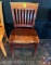 {3 x $ BID} Dark Oak Finish Slat-Back Chairs (Sold Times the Money)