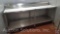 Stainless Steel Prep Table on Castors w/ Nylon Cutting Board, Backsplash, and Undershelf measuring