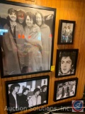 (5) Framed Vintage Photos of The Beatles
