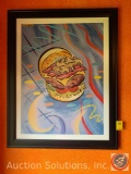 Framed Print of Hamburger marked Crampton measuring 32.5