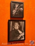 (3) Framed Vintage Photos of Fats Domino, John Wayne and David Bowie