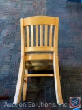(5 x BID) Light Oak Finish Slat-Back Chairs (Sold Times the Money)