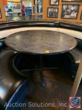 48 in. Round Table in Black and White Booth
