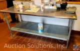 Stainless Steel Prep Table w/ Galvanized Undershelf measuring 60